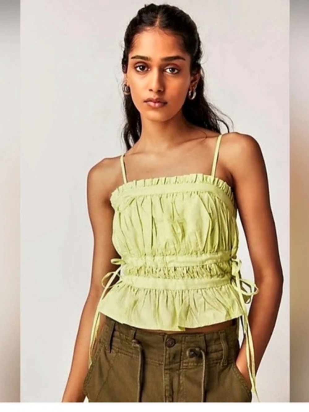 Free People Honey Comb Tank Tube Top Yellow